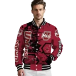 custom umass minutemen hexagon cluster red black varsity jacket best selling.webp