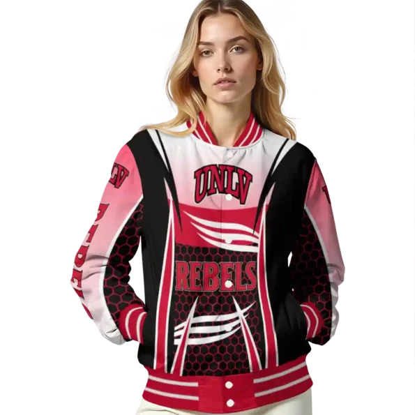 custom unlv rebels mesh effect red black varsity jacket latest model.webp