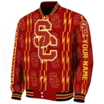 custom usc trojans bolt stripe red varsity jacket best selling.webp