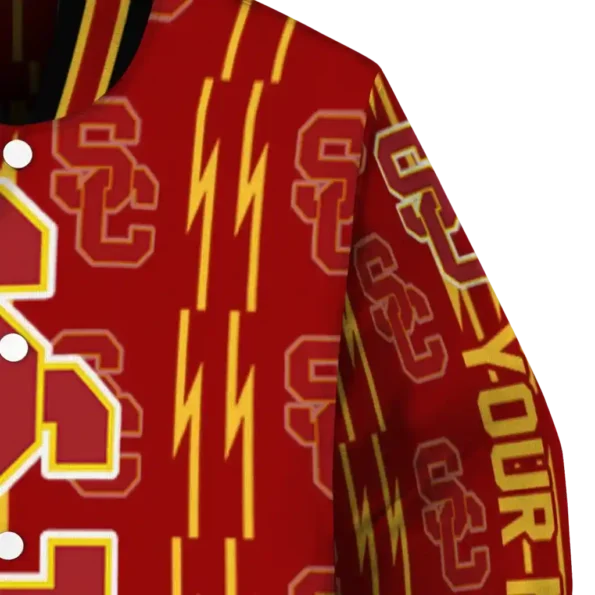 custom usc trojans bolt stripe red varsity jacket premium grade.webp