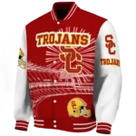 custom usc trojans ferris arena red white varsity jacket best selling.webp