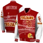 custom usc trojans ferris arena red white varsity jacket best selling.webp