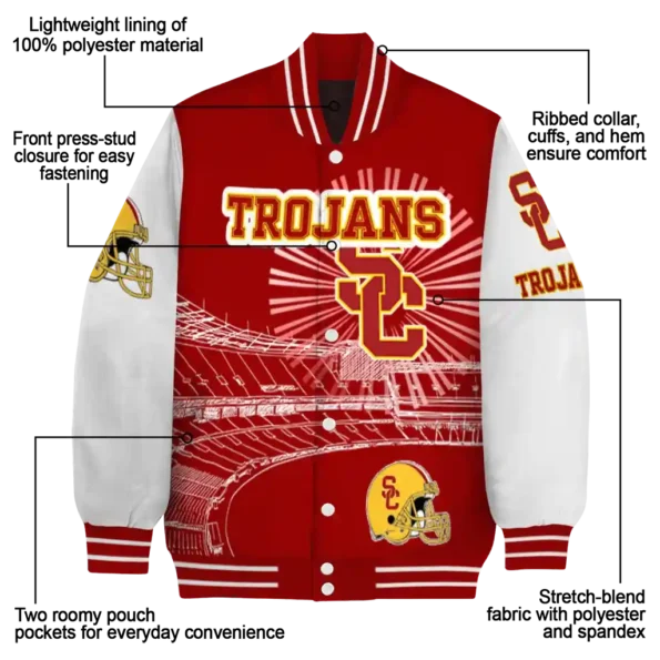 custom usc trojans ferris arena red white varsity jacket new arrival.webp
