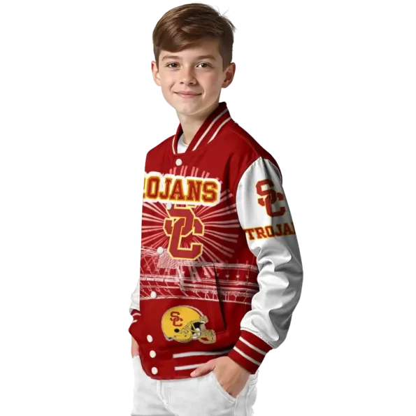 custom usc trojans ferris arena red white varsity jacket trendy.webp