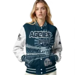 custom utah state aggies ferris arena navy white varsity jacket best selling.webp