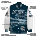 custom utah state aggies ferris arena navy white varsity jacket best selling.webp