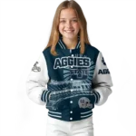 custom utah state aggies ferris arena navy white varsity jacket best selling.webp