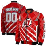 custom utah utes chevron angles red bomber jacket best selling