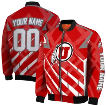 custom utah utes chevron angles red bomber jacket fashion forward