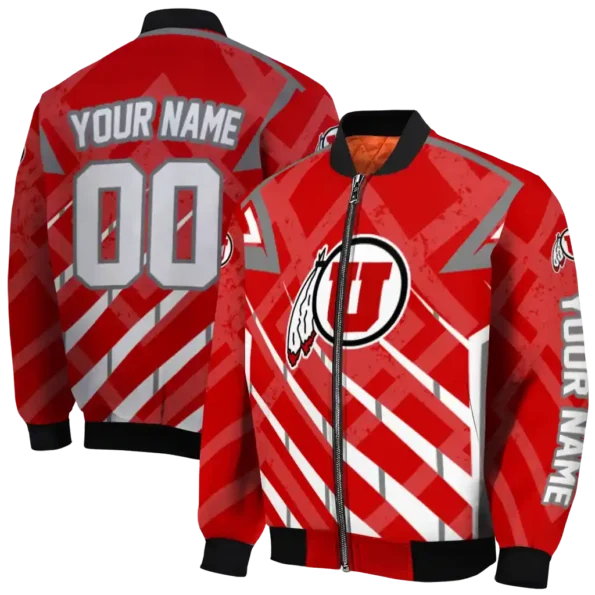 custom utah utes chevron angles red bomber jacket fashion forward