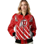 custom utah utes chevron angles red bomber jacket best selling