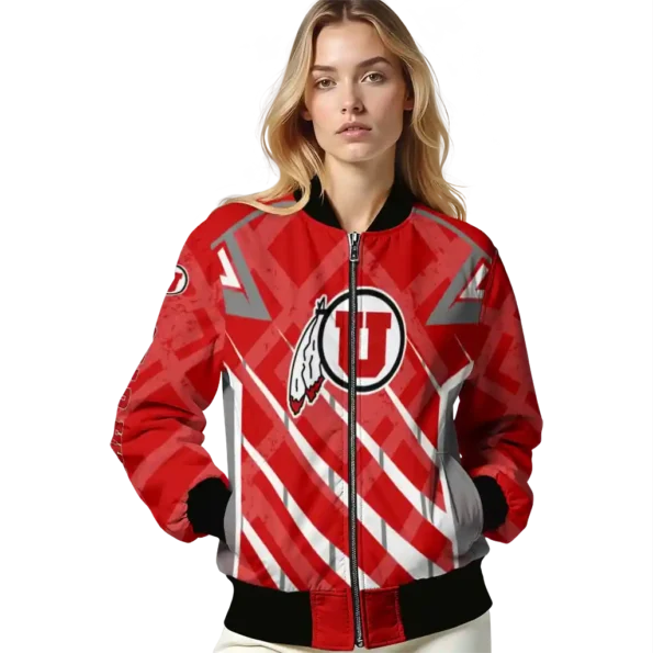 custom utah utes chevron angles red bomber jacket latest model