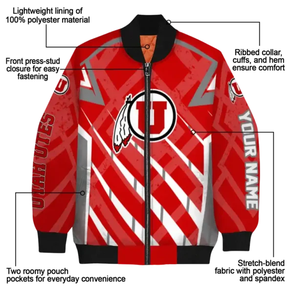 custom utah utes chevron angles red bomber jacket new arrival
