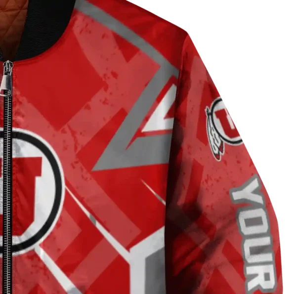 custom utah utes chevron angles red bomber jacket premium grade