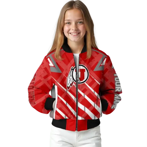 custom utah utes chevron angles red bomber jacket top rated