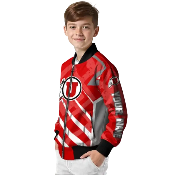 custom utah utes chevron angles red bomber jacket trendy