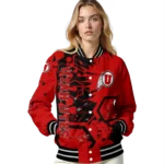 custom utah utes hexagon cluster red black varsity jacket best selling.webp