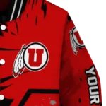 custom utah utes hexagon cluster red black varsity jacket best selling.webp