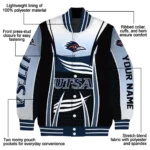 custom utsa roadrunners mesh effect orange black varsity jacket best selling.webp