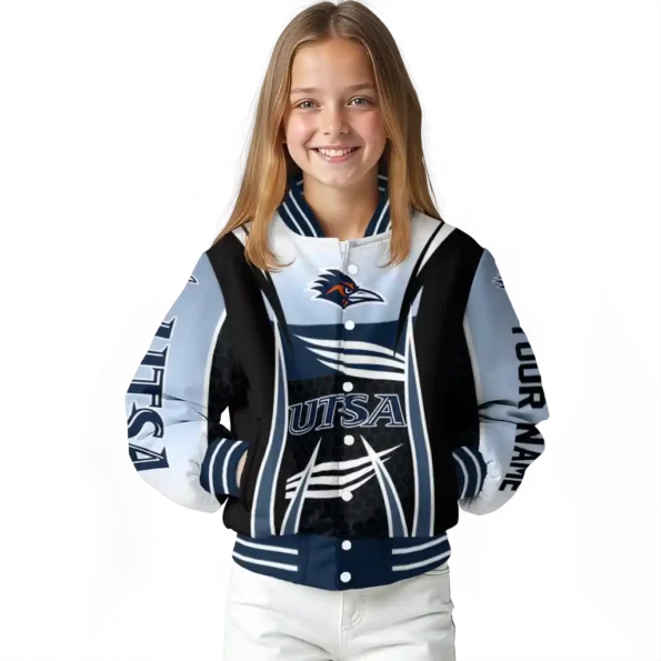 custom utsa roadrunners mesh effect orange black varsity jacket top rated.webp