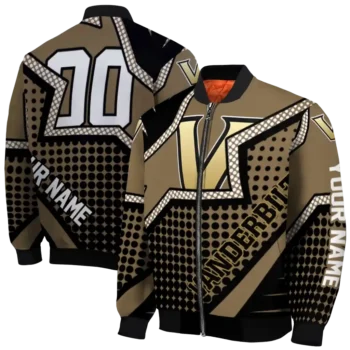 custom vanderbilt commodores star burst black bomber jacket fashion forward