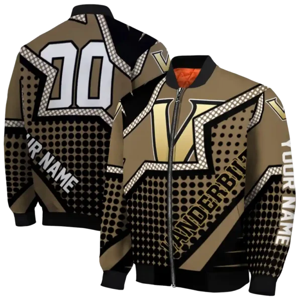custom vanderbilt commodores star burst black bomber jacket fashion forward