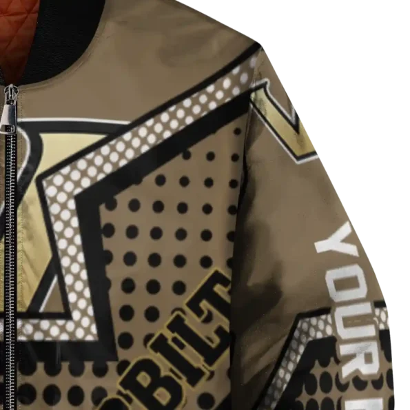 custom vanderbilt commodores star burst black bomber jacket premium grade