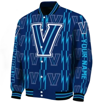 custom villanova wildcats bolt stripe navy varsity jacket best selling.webp