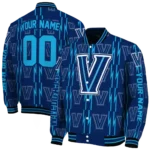 custom villanova wildcats bolt stripe navy varsity jacket best selling.webp