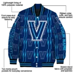 custom villanova wildcats bolt stripe navy varsity jacket best selling.webp