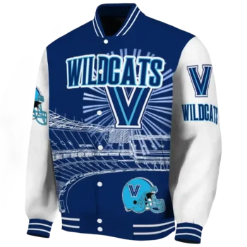 custom villanova wildcats ferris arena navy white varsity jacket best selling.webp