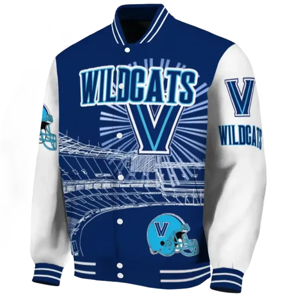 custom villanova wildcats ferris arena navy white varsity jacket best selling.webp