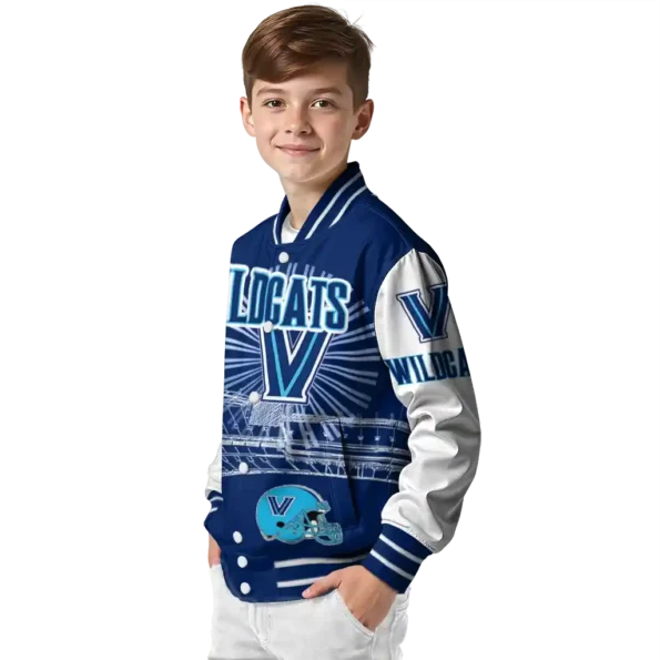 custom villanova wildcats ferris arena navy white varsity jacket trendy.webp