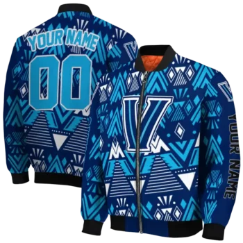 custom villanova wildcats pyramid shapes navy bomber jacket fashion forward