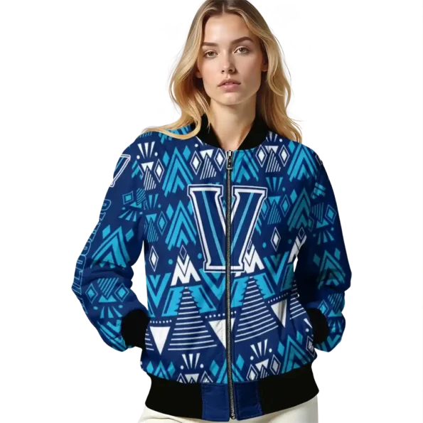 custom villanova wildcats pyramid shapes navy bomber jacket latest model