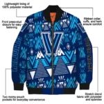 custom villanova wildcats pyramid shapes navy bomber jacket best selling