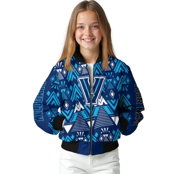 custom villanova wildcats pyramid shapes navy bomber jacket top rated