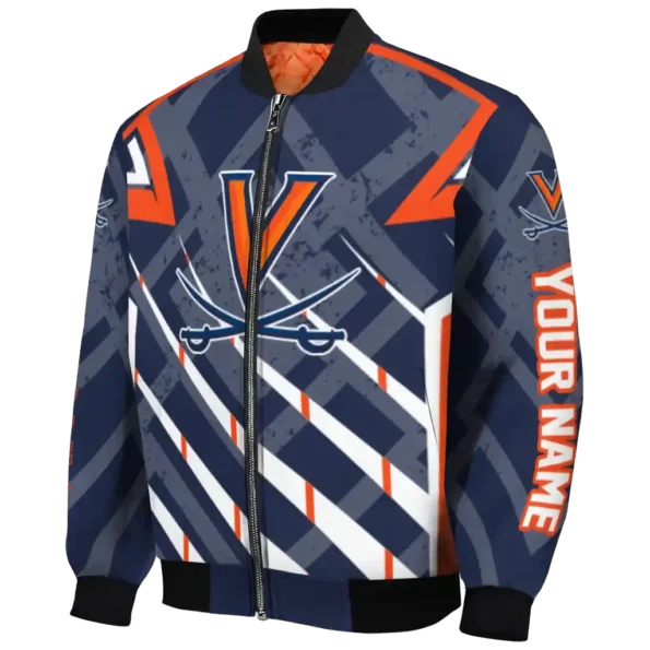 custom virginia cavaliers chevron angles blue bomber jacket best selling