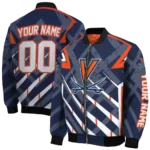 custom virginia cavaliers chevron angles blue bomber jacket best selling