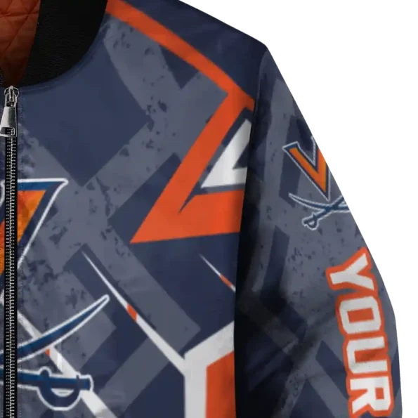 custom virginia cavaliers chevron angles blue bomber jacket premium grade