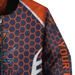 custom virginia cavaliers hexagon grid blue bomber jacket best selling