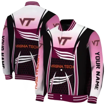 custom virginia tech hokies mesh effect maroon black varsity jacket fashion forward.webp