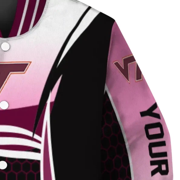 custom virginia tech hokies mesh effect maroon black varsity jacket premium grade.webp