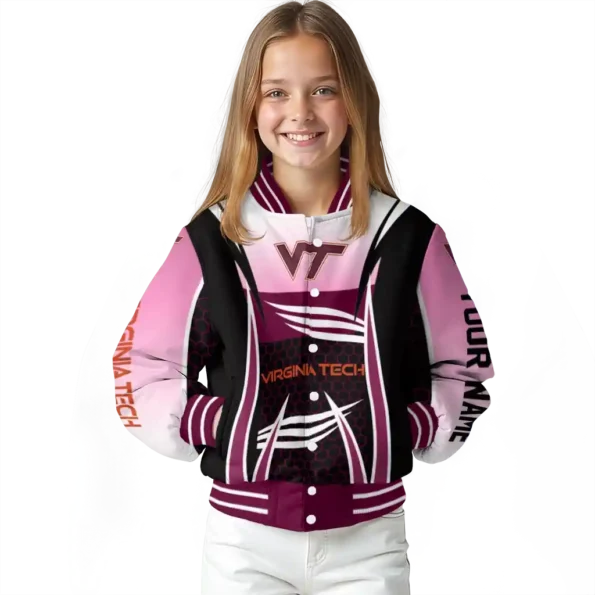 custom virginia tech hokies mesh effect maroon black varsity jacket top rated.webp