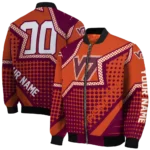 custom virginia tech hokies star burst maroon bomber jacket best selling