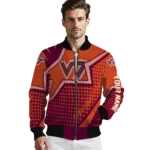 custom virginia tech hokies star burst maroon bomber jacket best selling