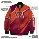 custom virginia tech hokies star burst maroon bomber jacket best selling