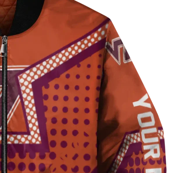 custom virginia tech hokies star burst maroon bomber jacket premium grade