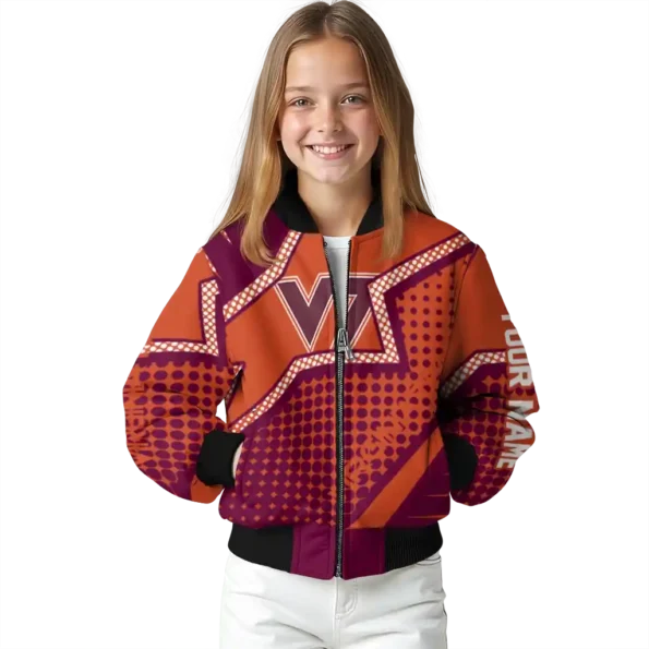 custom virginia tech hokies star burst maroon bomber jacket top rated