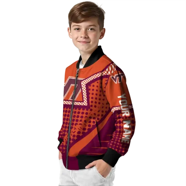 custom virginia tech hokies star burst maroon bomber jacket trendy